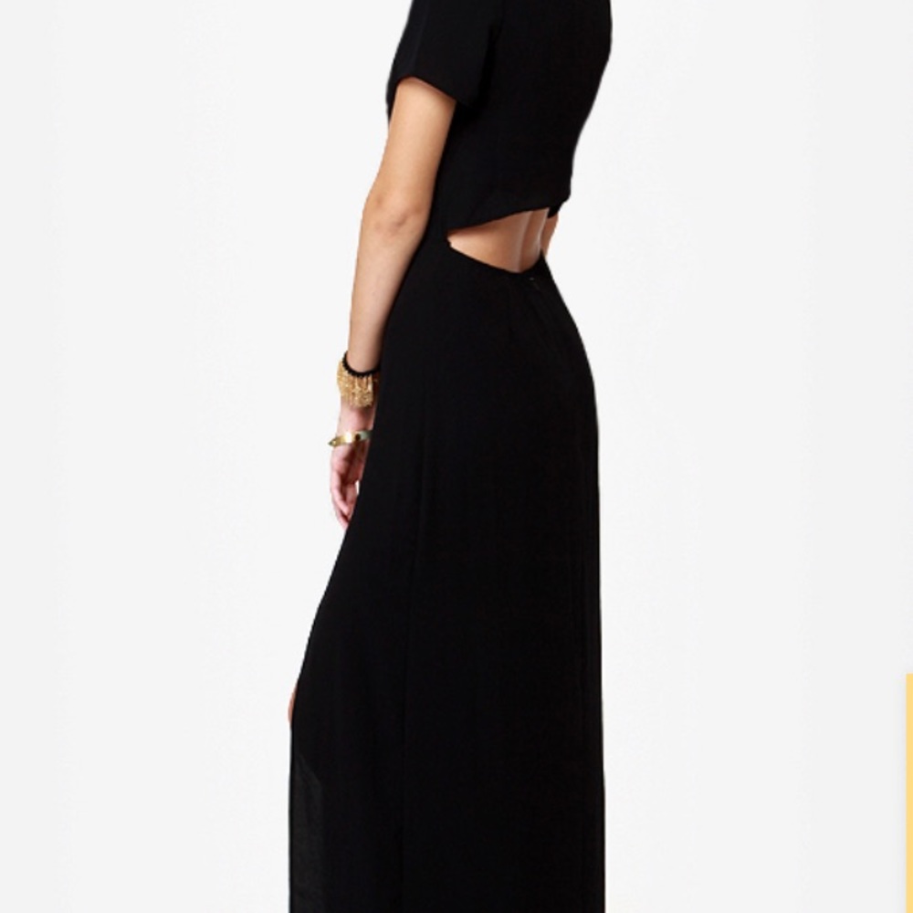 NWT Black Maxi Chiffon Cocktail Dress
